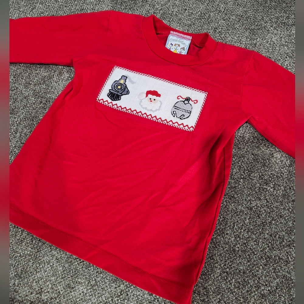 2T Smocked Polar Express Santa Shirt